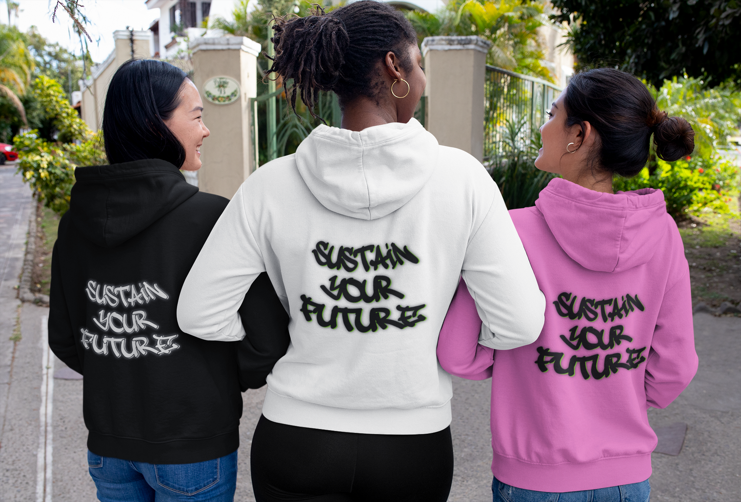 Sustainable Hooded Sweatshirt - Sustain Your Future Design
