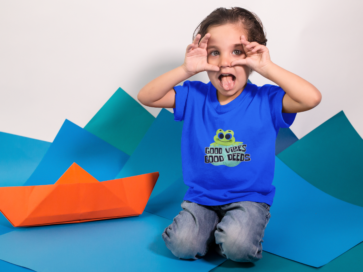 Good Vibes & Good Deeds Toddler Tee - Fun and Positive Short Sleeve Shirt