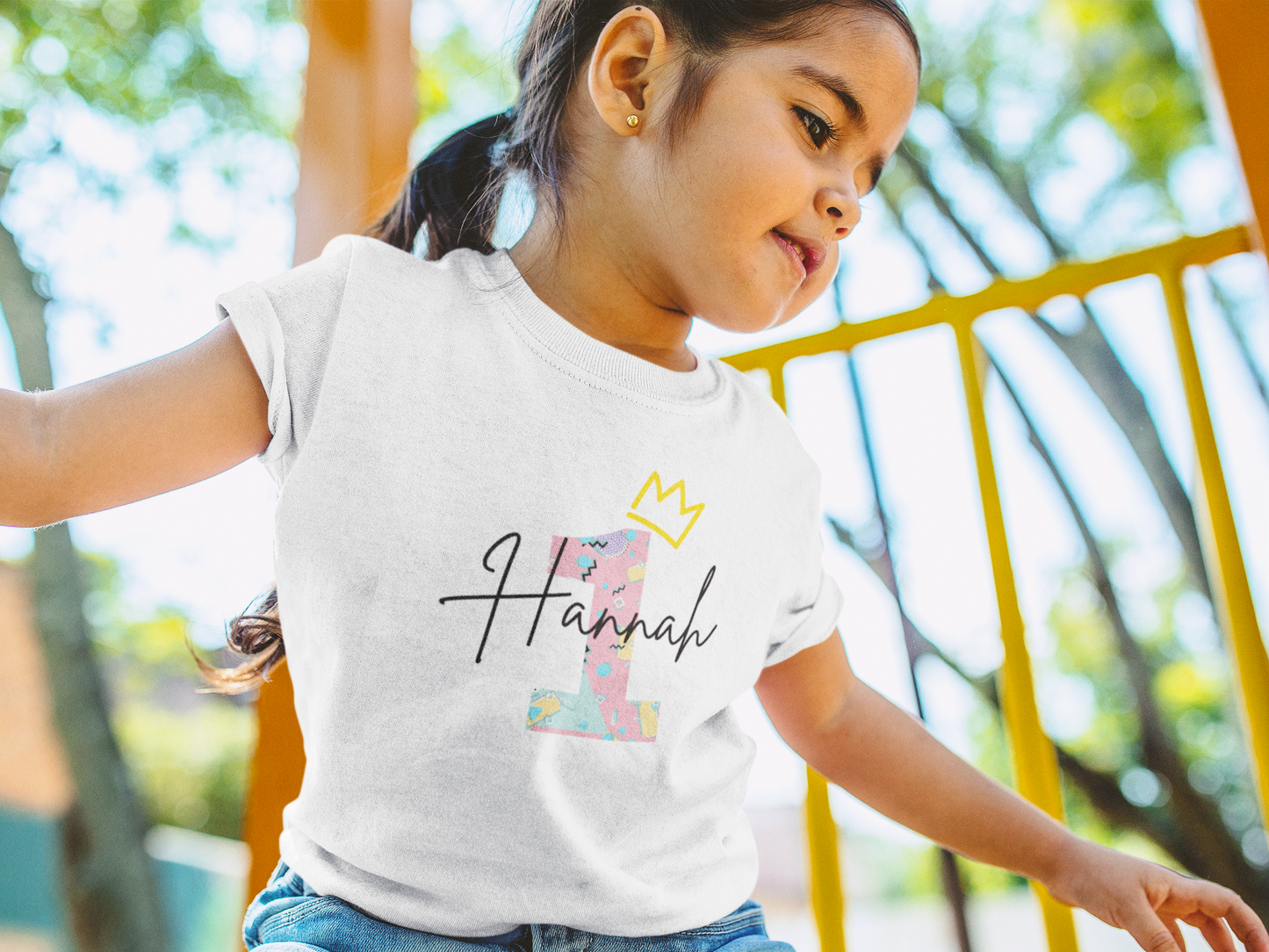 Colourful Crown One Birthday Tee for Infants
