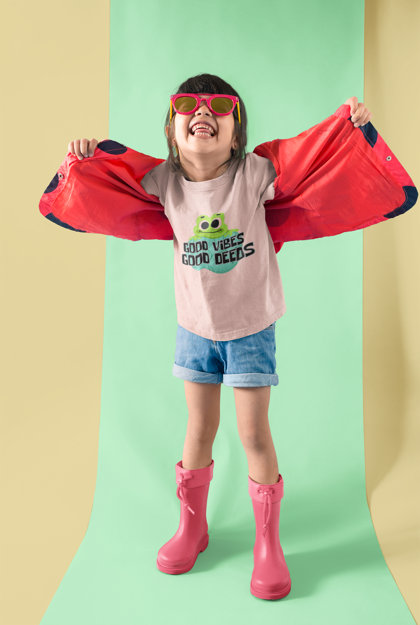 Good Vibes & Good Deeds Toddler Tee - Fun and Positive Short Sleeve Shirt