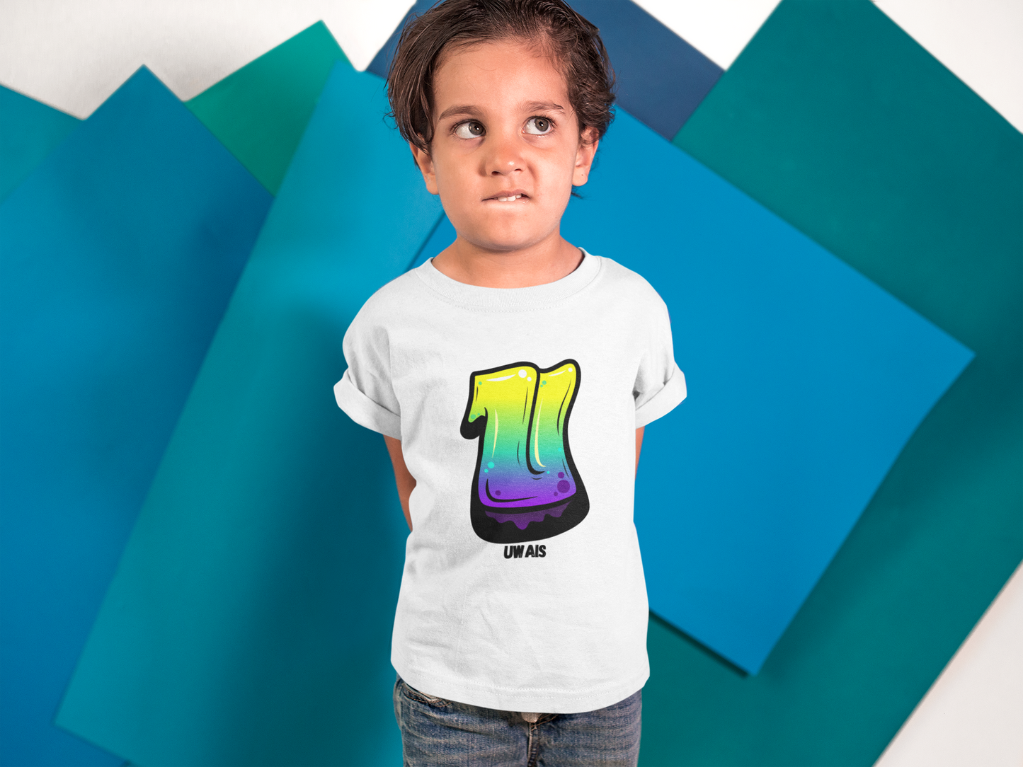 Personalised Toddler Tee Shirt with Name - Custom Fine Jersey Tee for Kids
