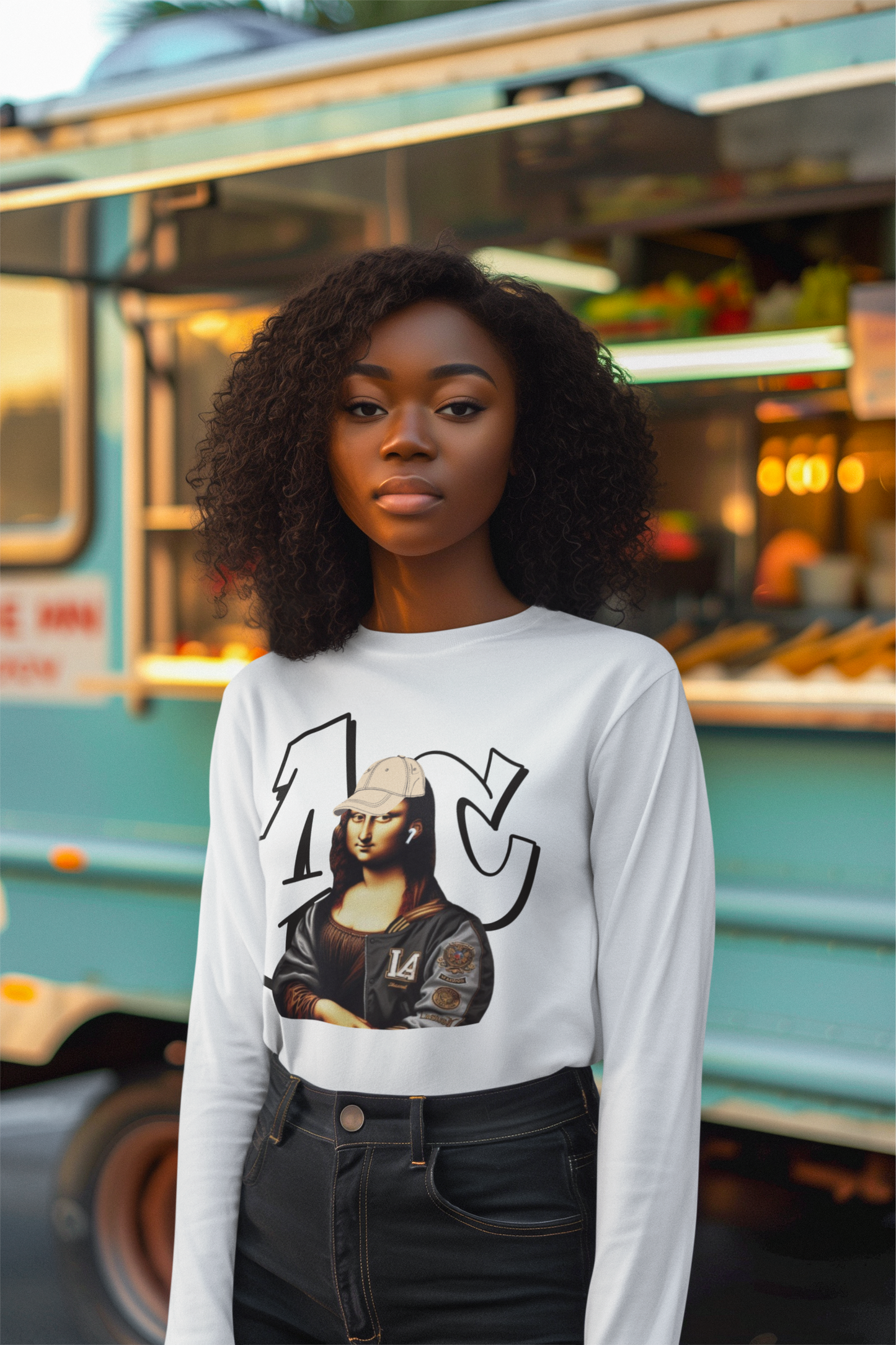 Streetwear Long Sleeve Tee featuring Mona Lisa