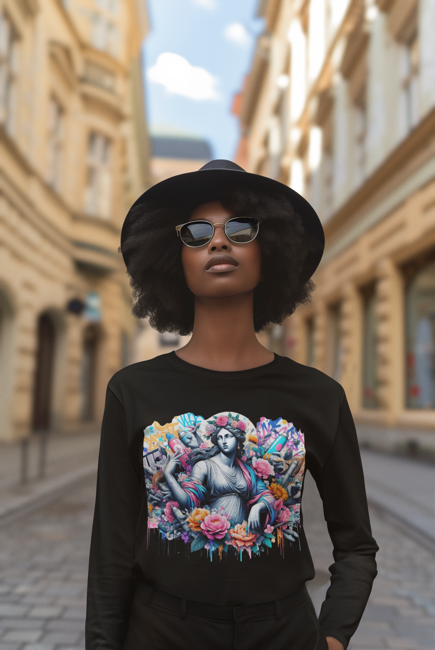 Long Sleeve Tee Venus Birth Contemporary Streetart Unisex Jersey