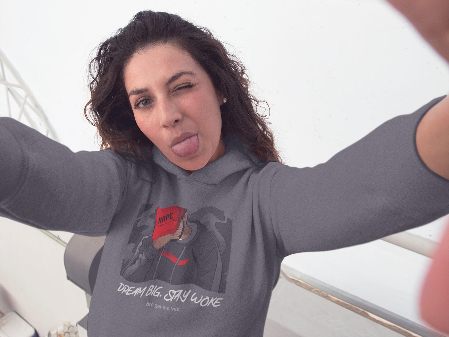 Hoodie Unisex- 'Dream Big Stay Woke' Inspirational Design