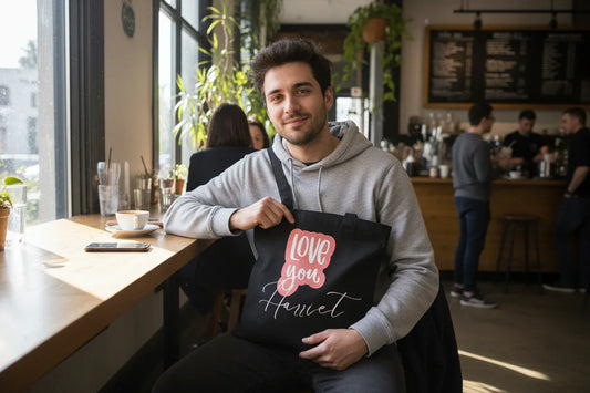 Love You Personalised Tote Bag | Add Any Name | Romantic Cotton Shopper - Alley Crafters