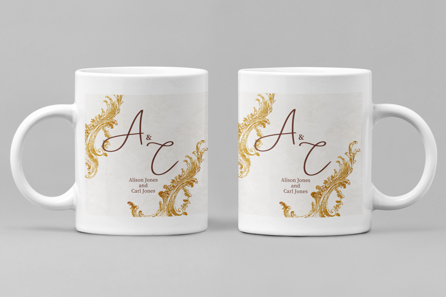 Elegant Customisable Wedding Mug for Couples