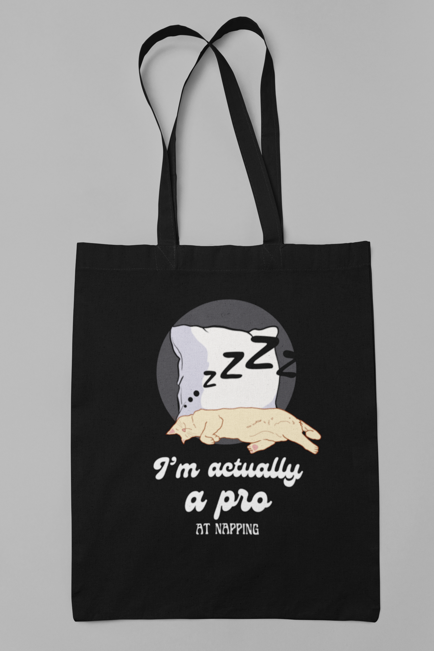 Funny Napping Canvas Tote Bag