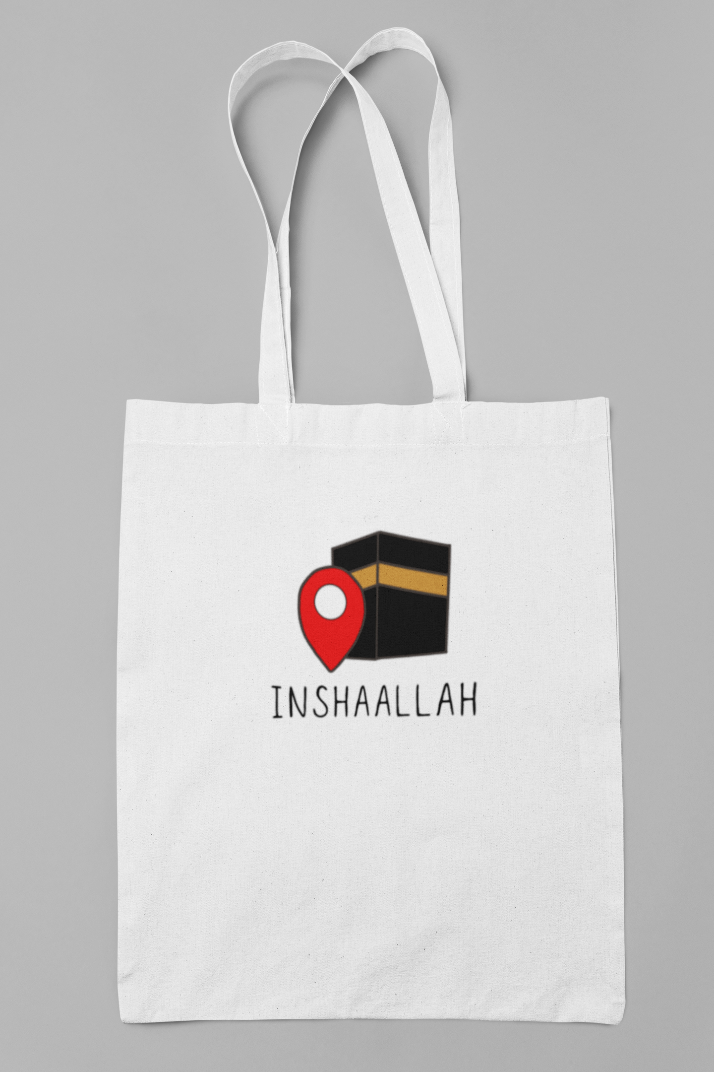 Cotton Tote Bag with Inshaallah Kaaba Design