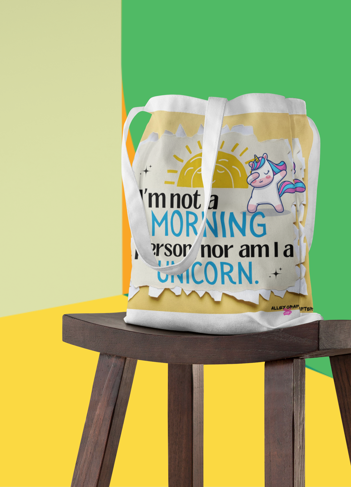 Funny Unicorn Canvas Tote Bag