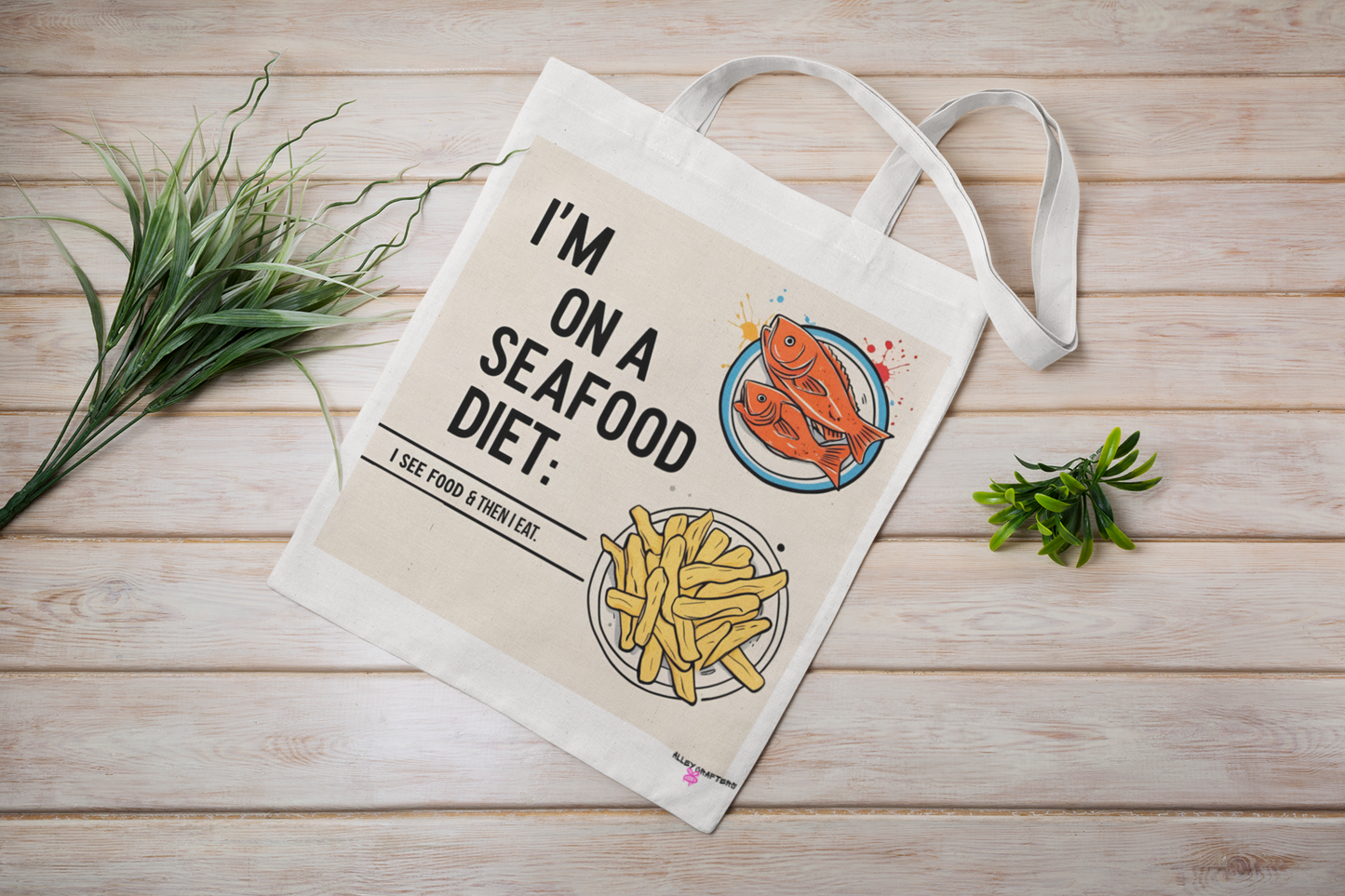 Quirky Seafood Diet Tote Bag