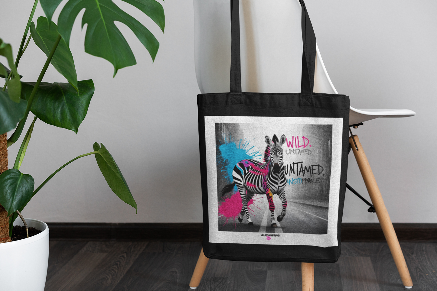 Wild. Untamed. Unstoppable. Zebra Tote Bag