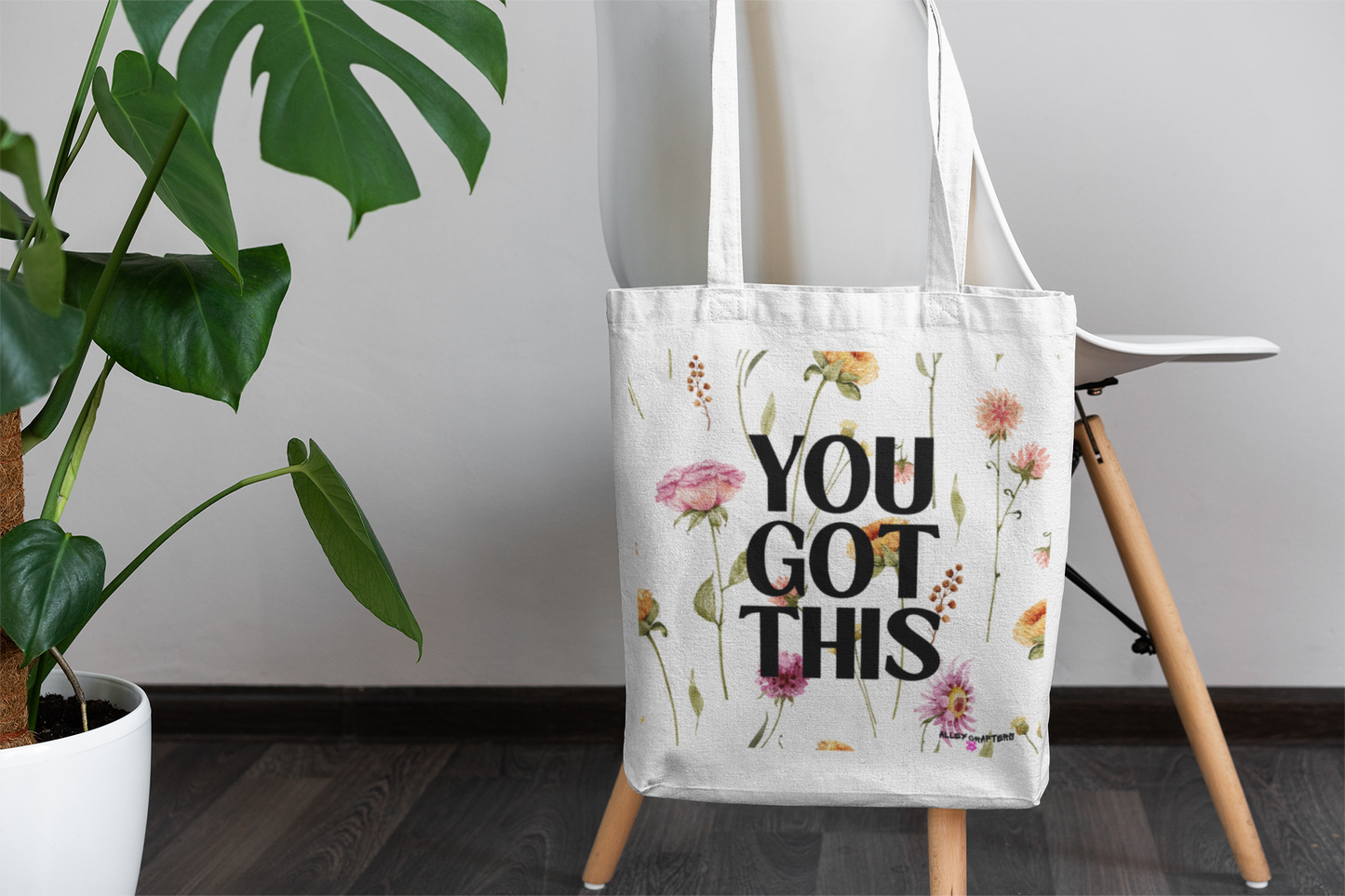 Inspirational Floral Tote Bag - You Got This