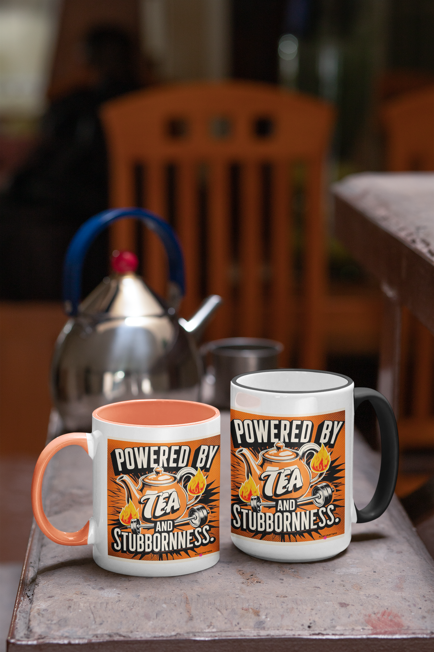 Powered by Tea and Stubbornness Mug