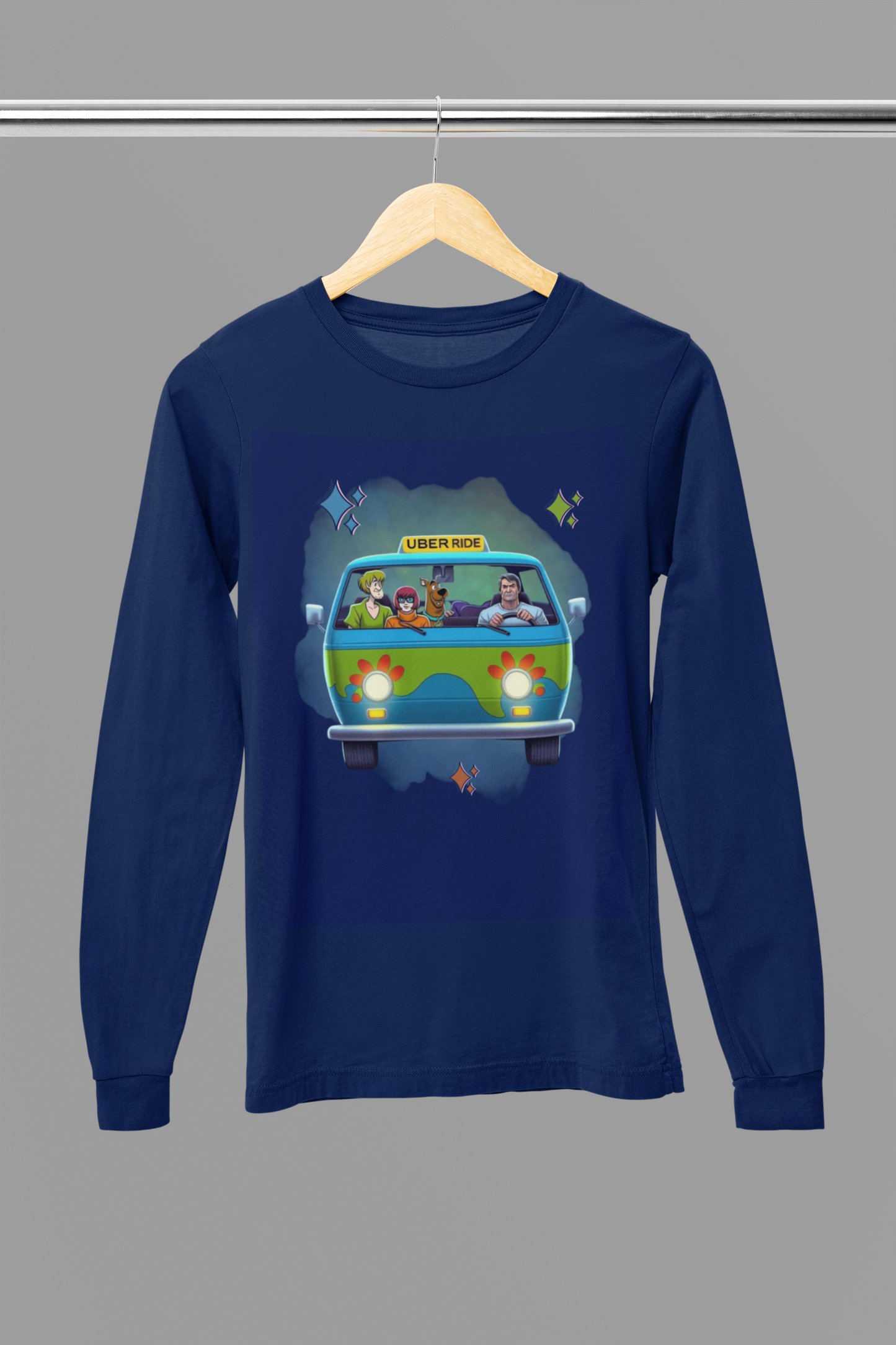Unisex Long Sleeve Tee - Scooby Doo Mystery Machine Uber Adventure Shirt