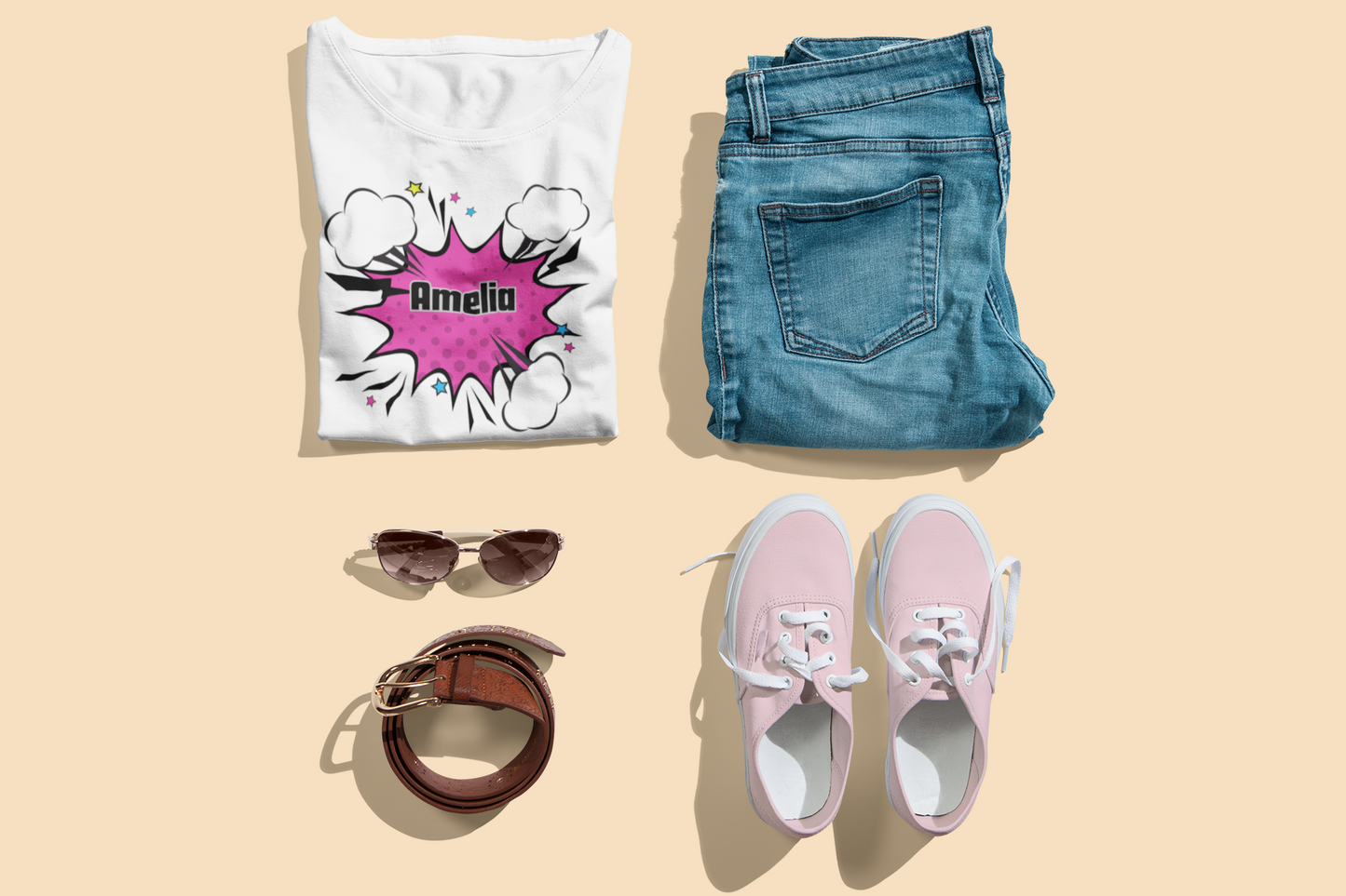 Kids Tee - Pop Art Speech Bubble Personalised Name