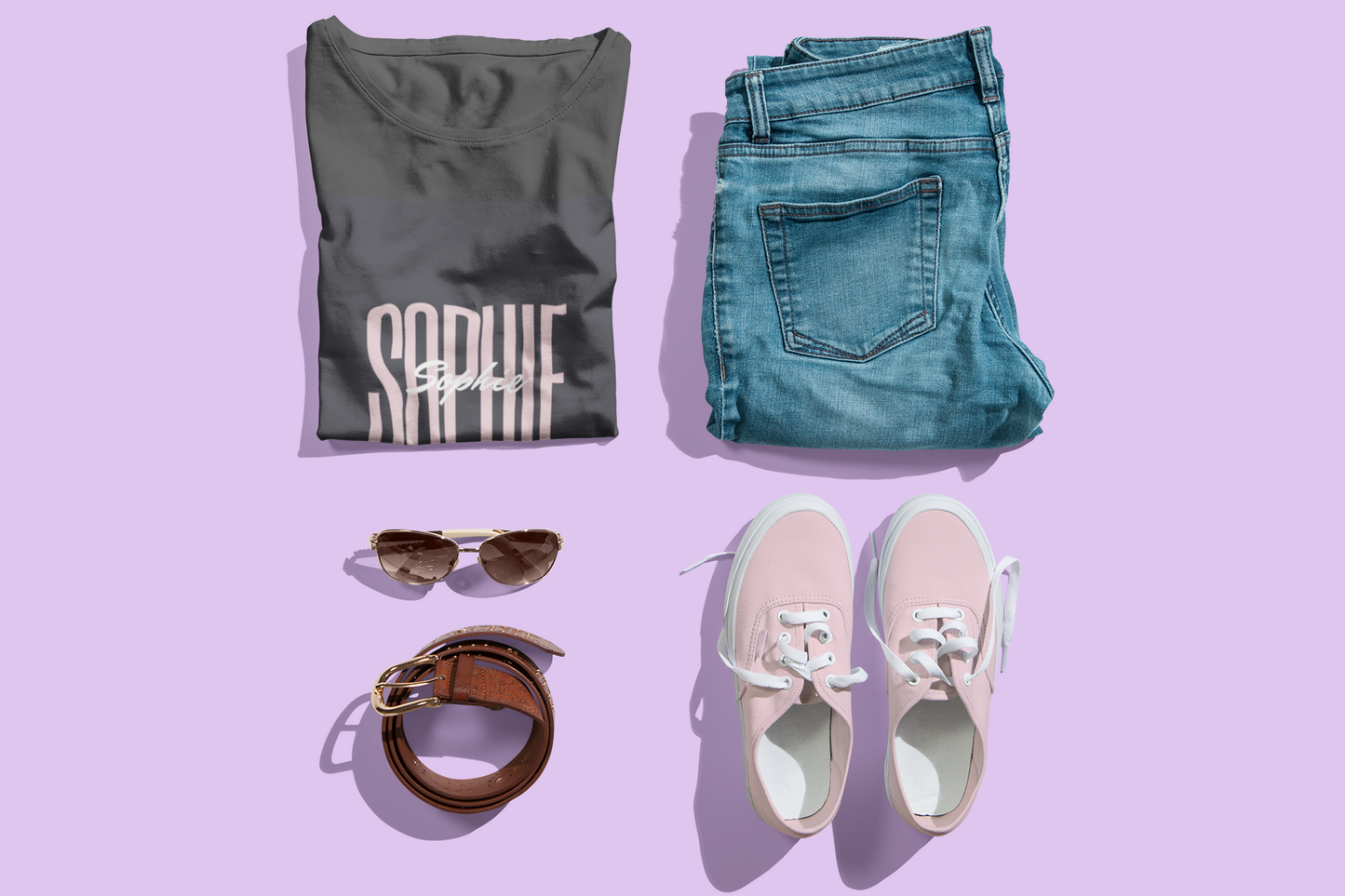 Personalised Name T-Shirt - Custom Colour & Elegant Text Design | Alley Crafters