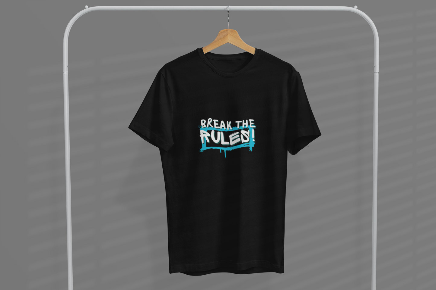 Break the Rules- Graffiti Style Tee, Urban Street Wear, Unisex T-Shirt, Spray Paint Cool Tee