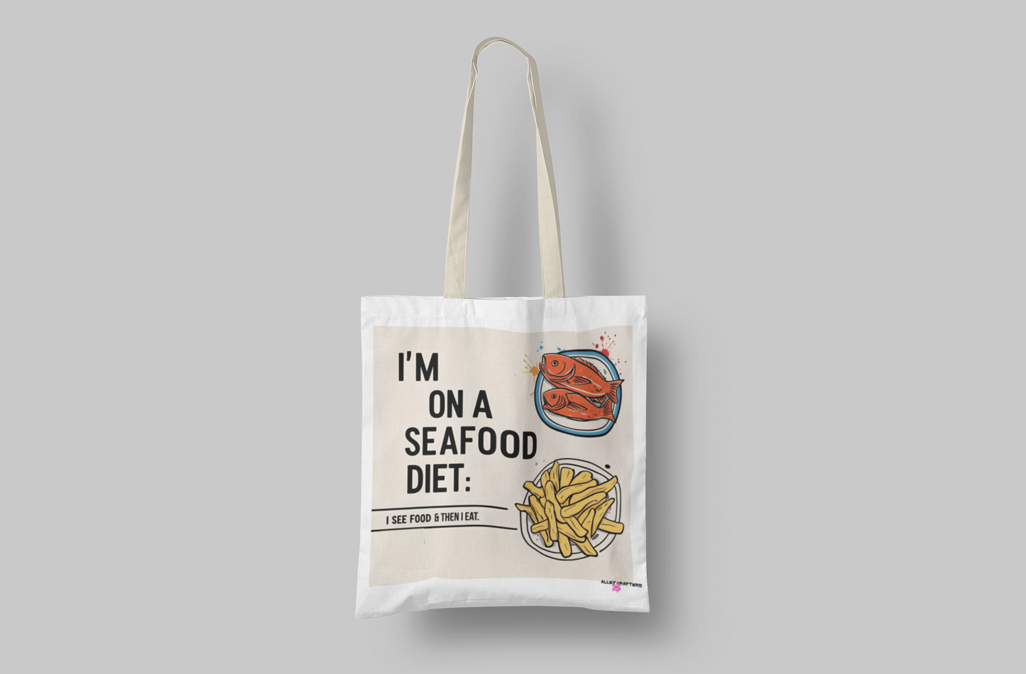 Quirky Seafood Diet Tote Bag