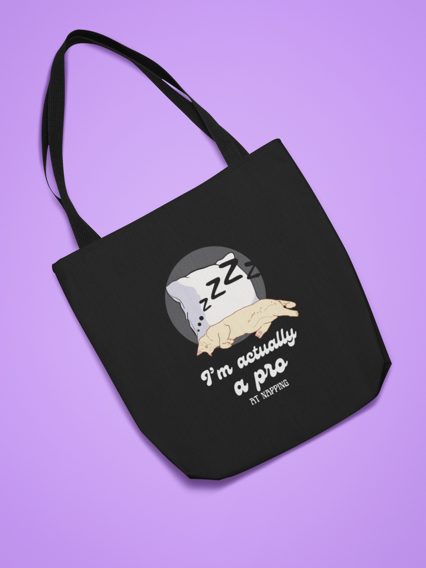 Funny Napping Canvas Tote Bag