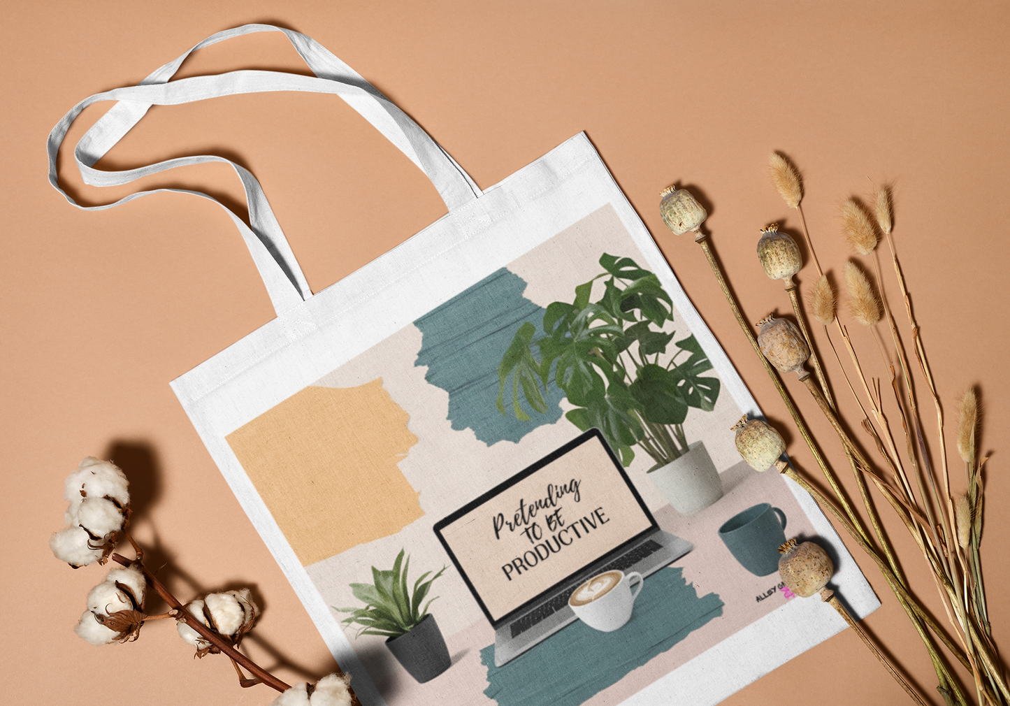 Pretending to Be Productive Tote Bag