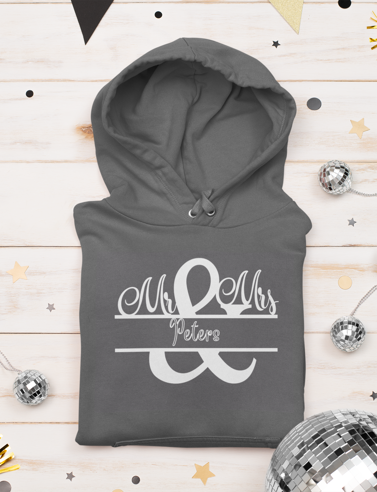 Hooded Sweatshirt - Mr & Mrs Design