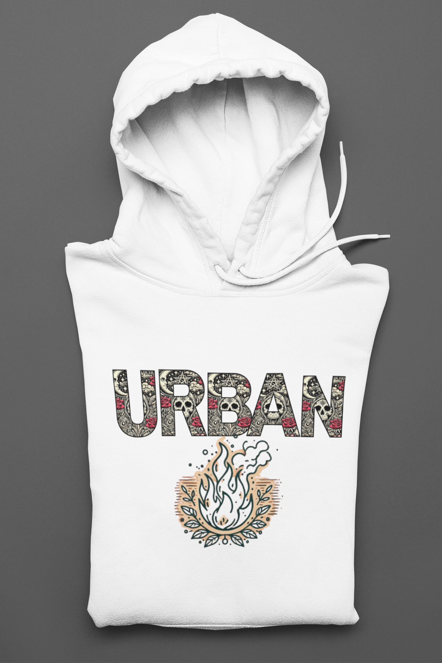 Fire Graphic Unisex Hoodie - Personalized Edgy Lettering Design
