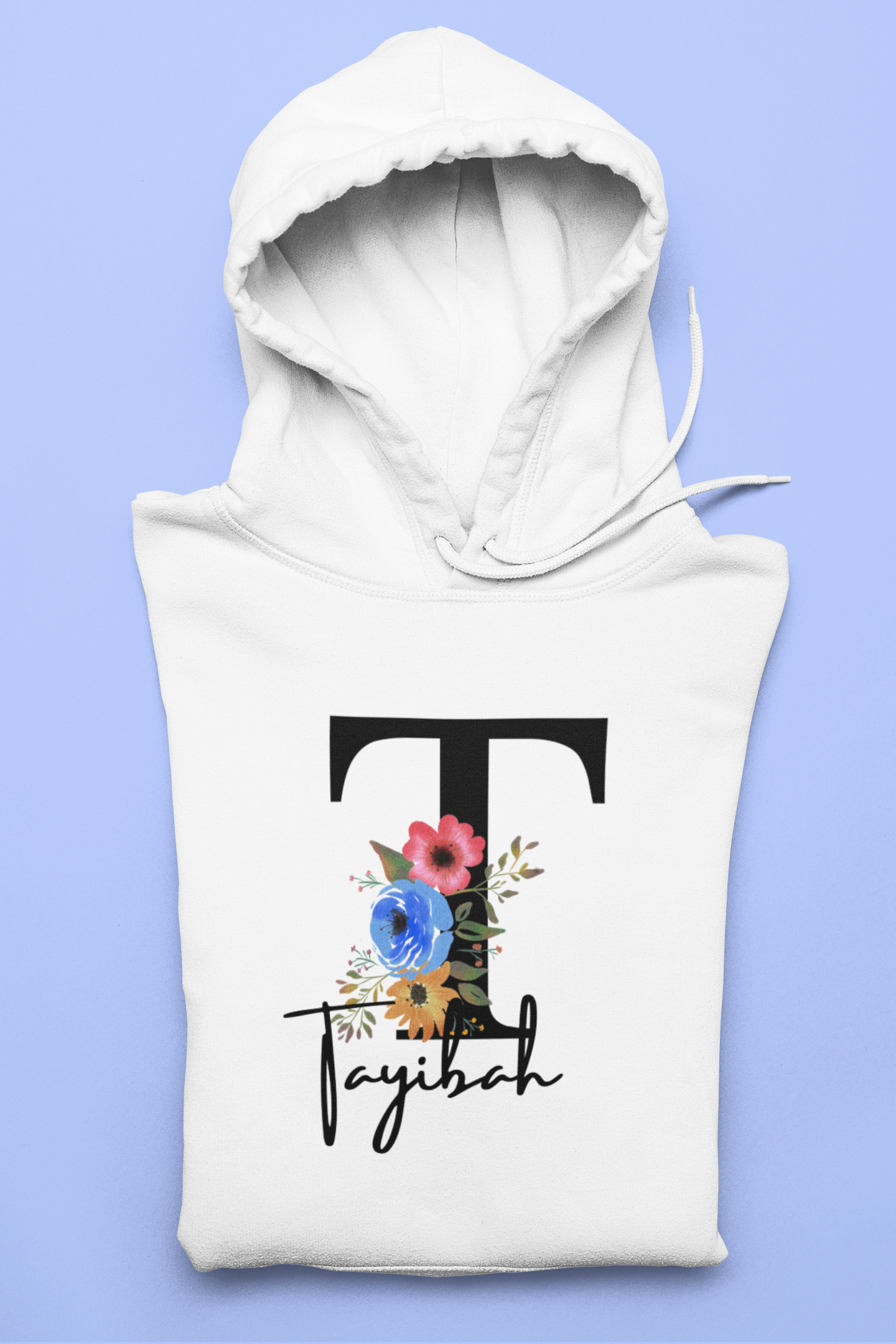 Personalised Floral Kids Hoodie - Custom Name Design
