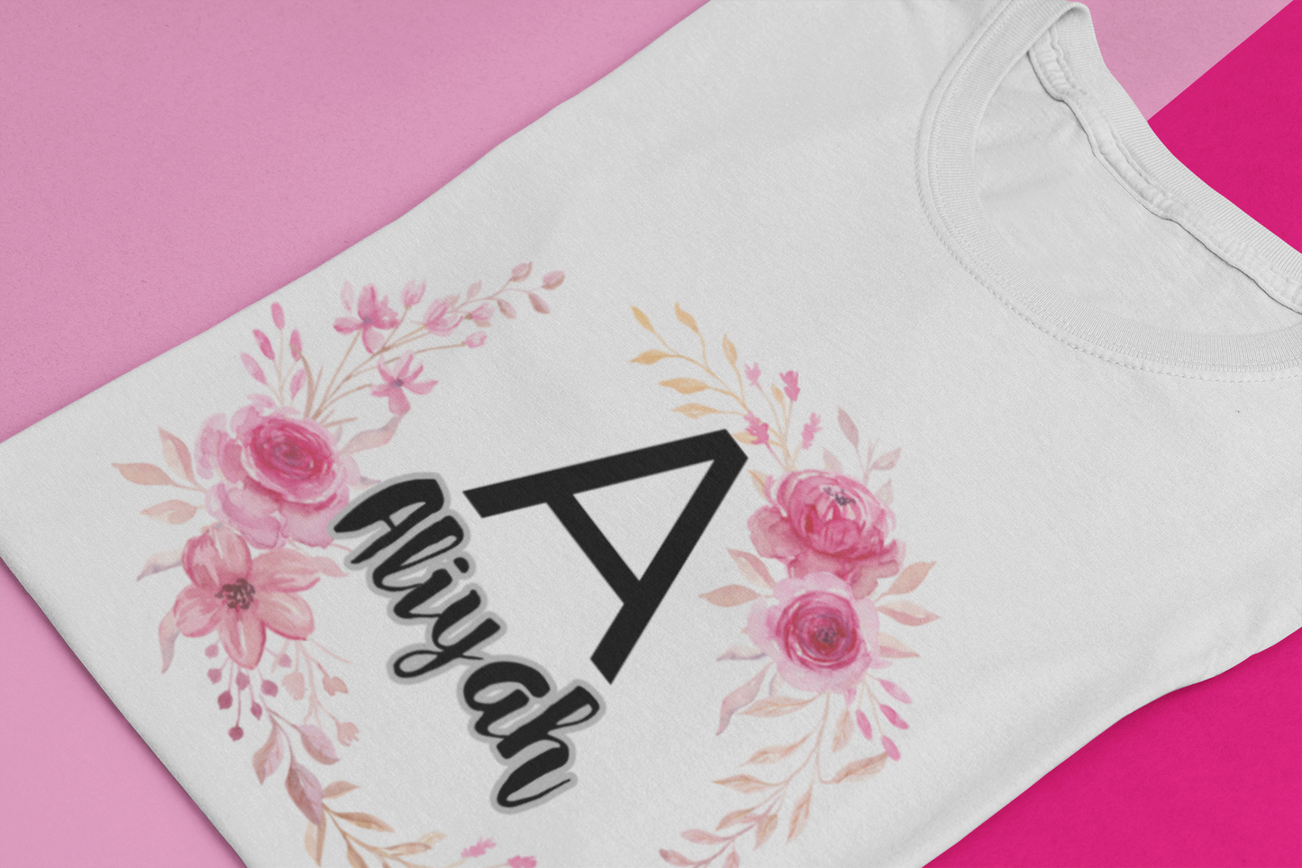 Kids Tee - Personalised Floral Name Shirt for Children