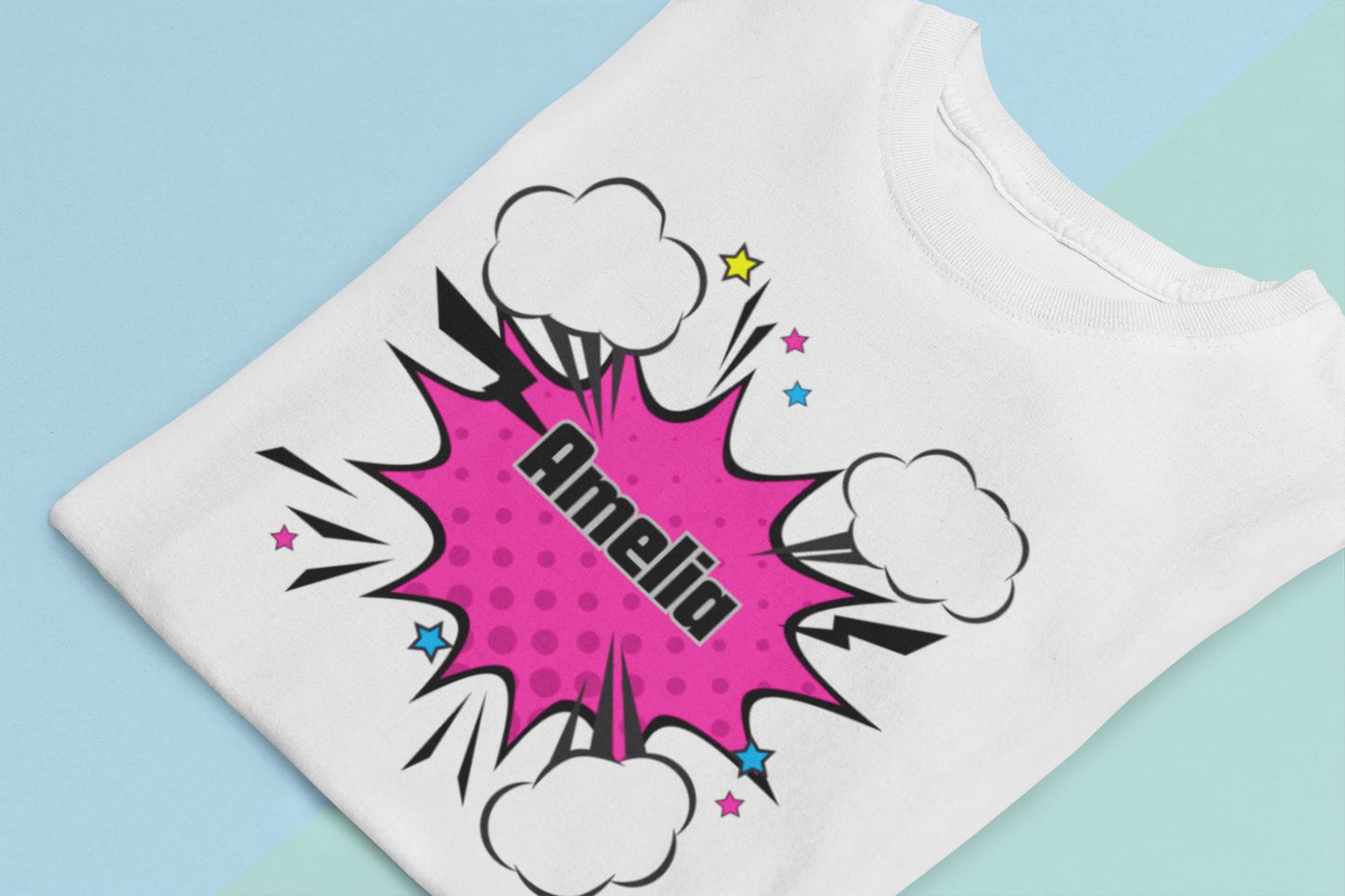 Kids Tee - Pop Art Speech Bubble Personalised Name