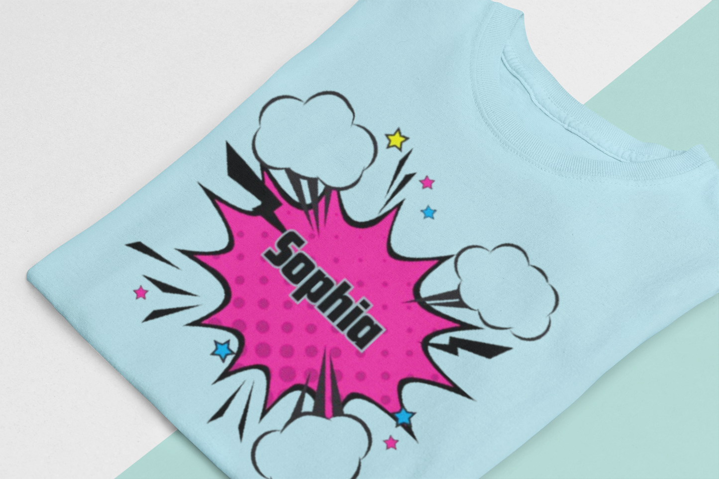 Kids Tee - Pop Art Speech Bubble Personalised Name