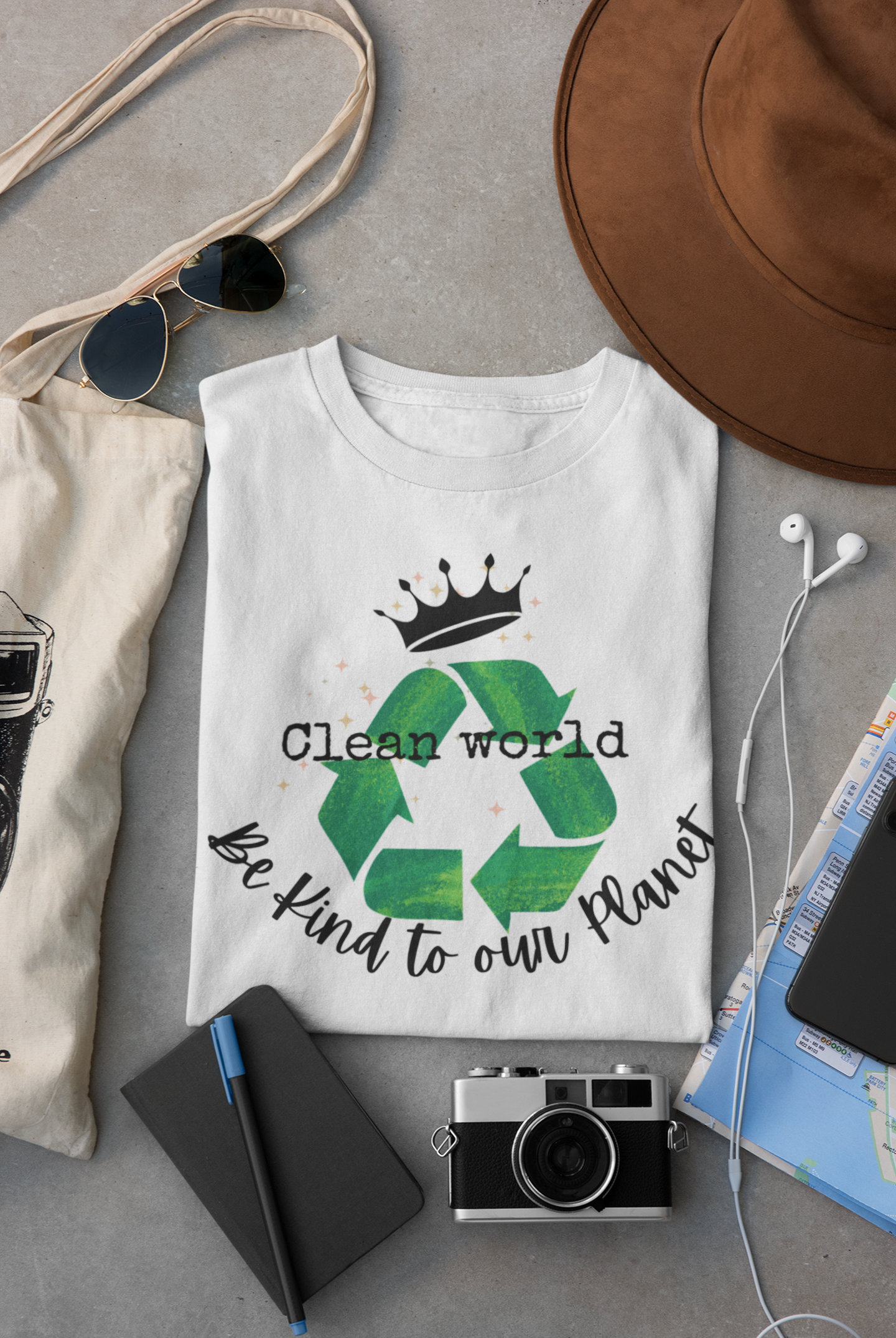 Eco-Friendly Crown T-Shirt, Protect Our Planet Tee, Green Awareness Shirt, Unisex Softstyle, Earth Day Gift