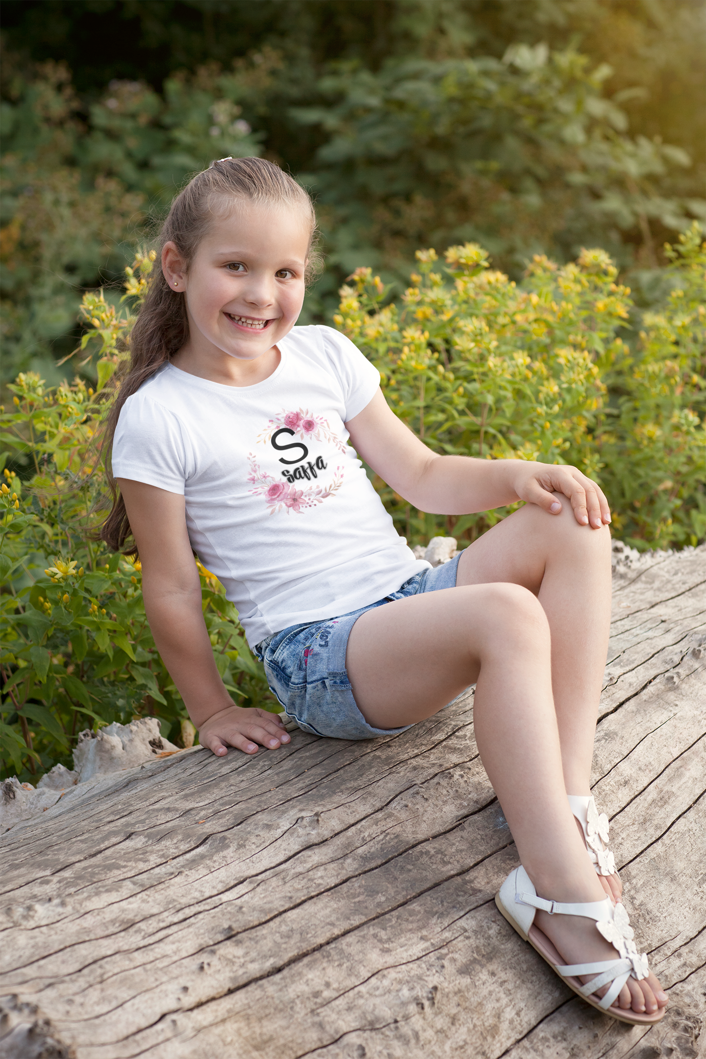 Kids Tee - Personalised Floral Name Shirt for Children