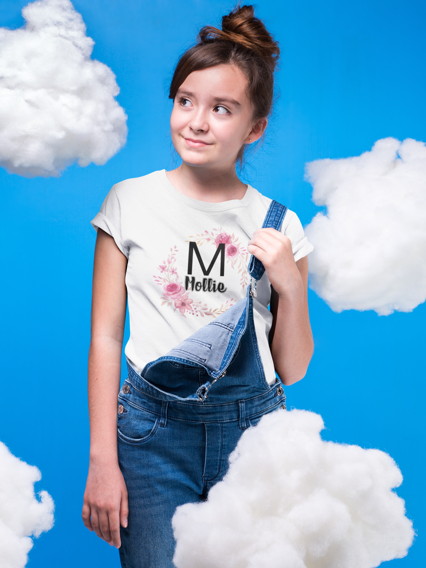 Kids Tee - Personalised Floral Name Shirt for Children