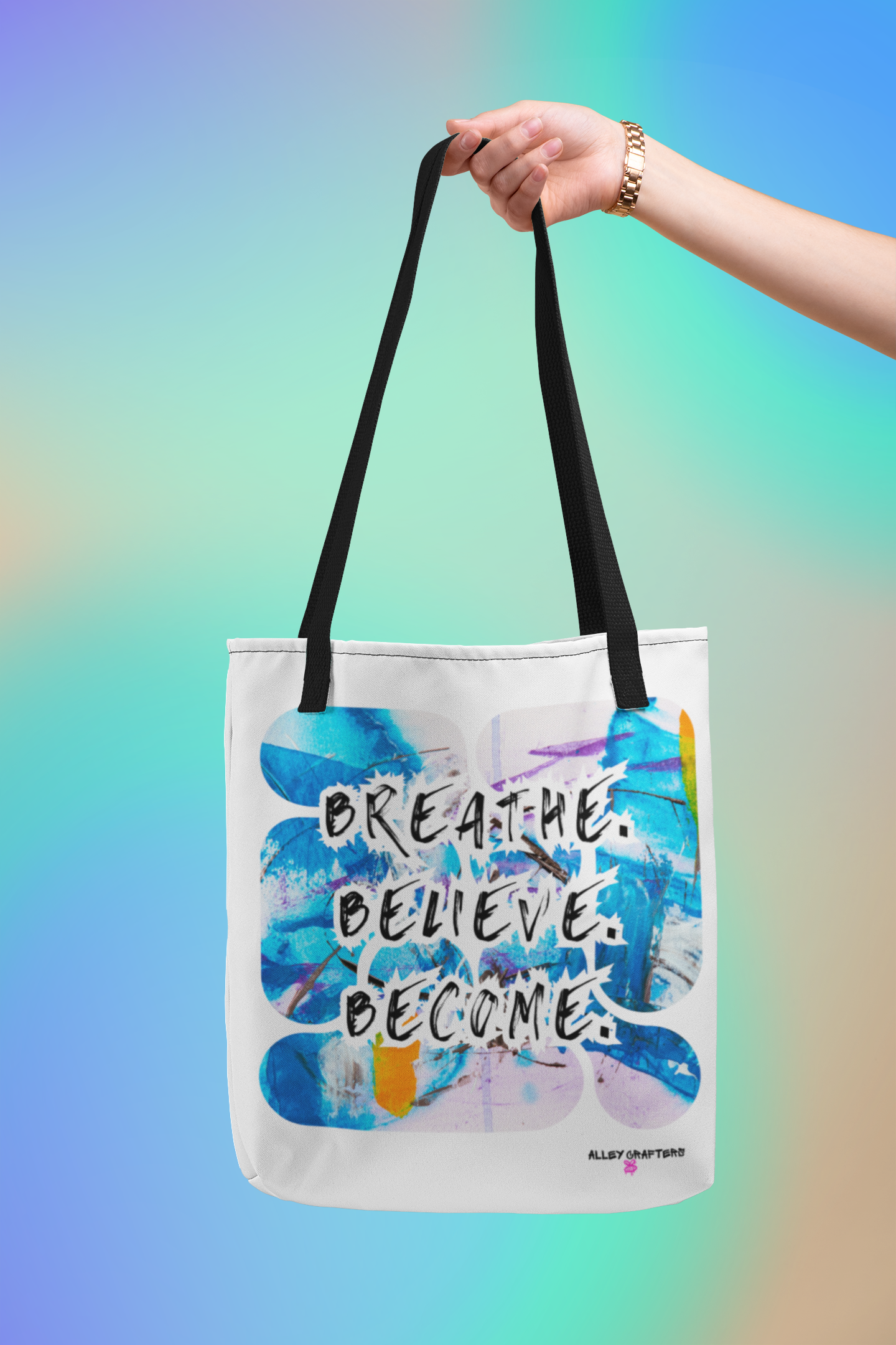 Breathe. Believe. Become–Tote Bag