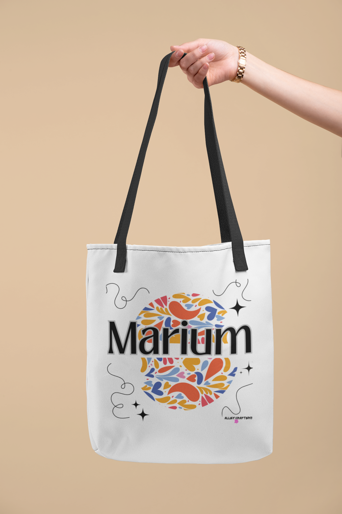 Your Name in Bloom – Personalised Floral Tote