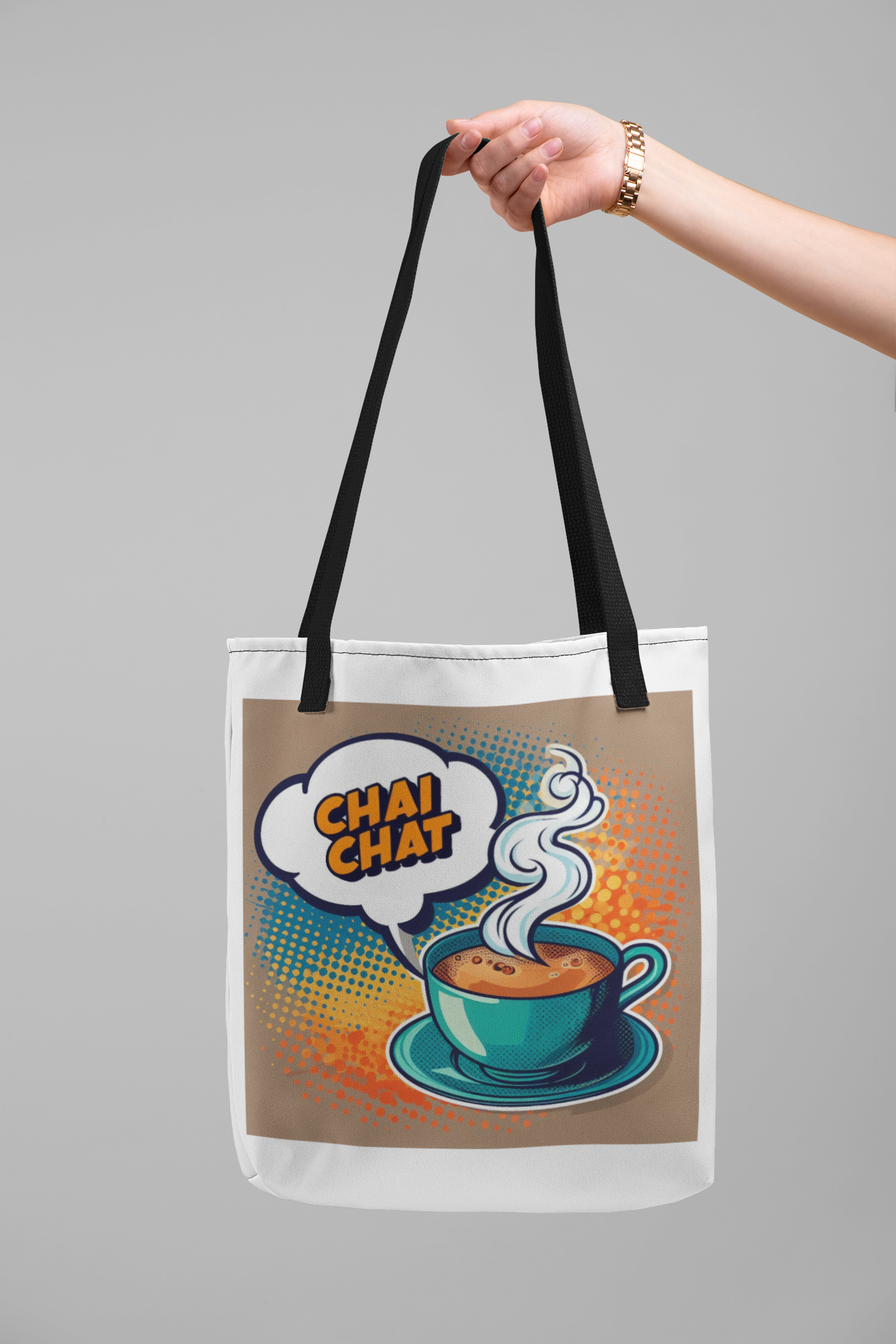 Chai Chat Canvas Tote Bag - Perfect for Tea Lovers