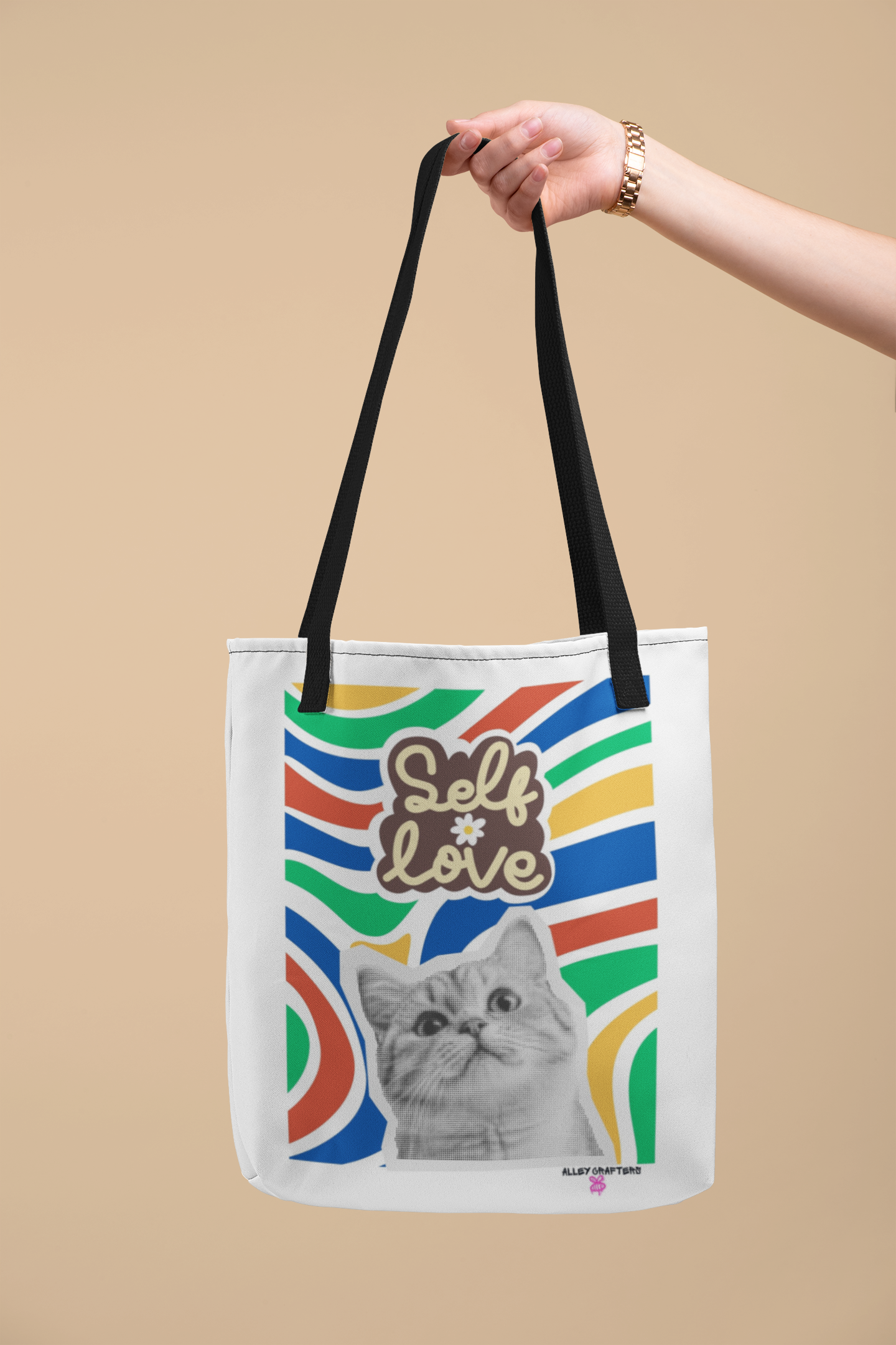 Self Love Collage Cat Tote Bag