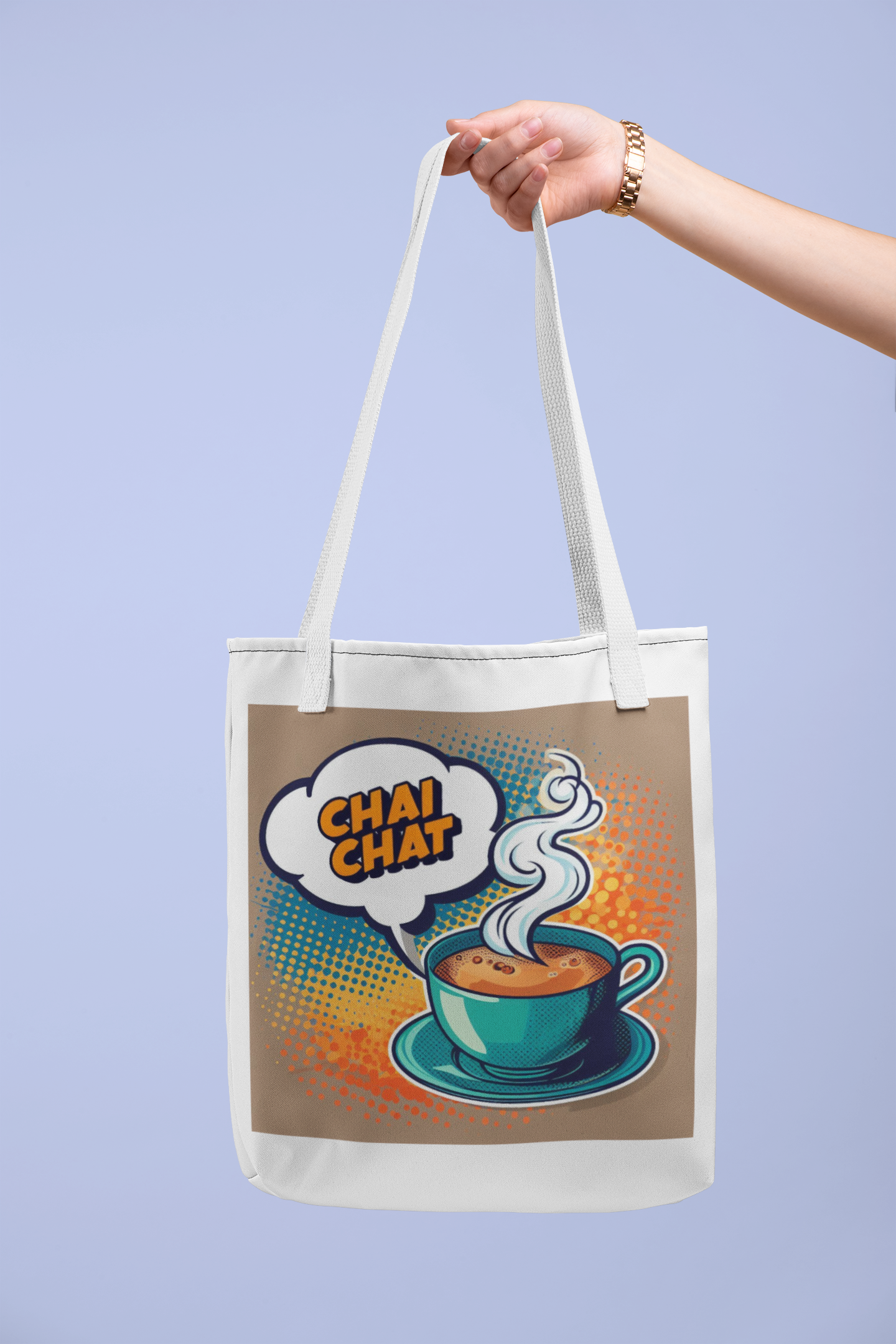 Chai Chat Canvas Tote Bag - Perfect for Tea Lovers