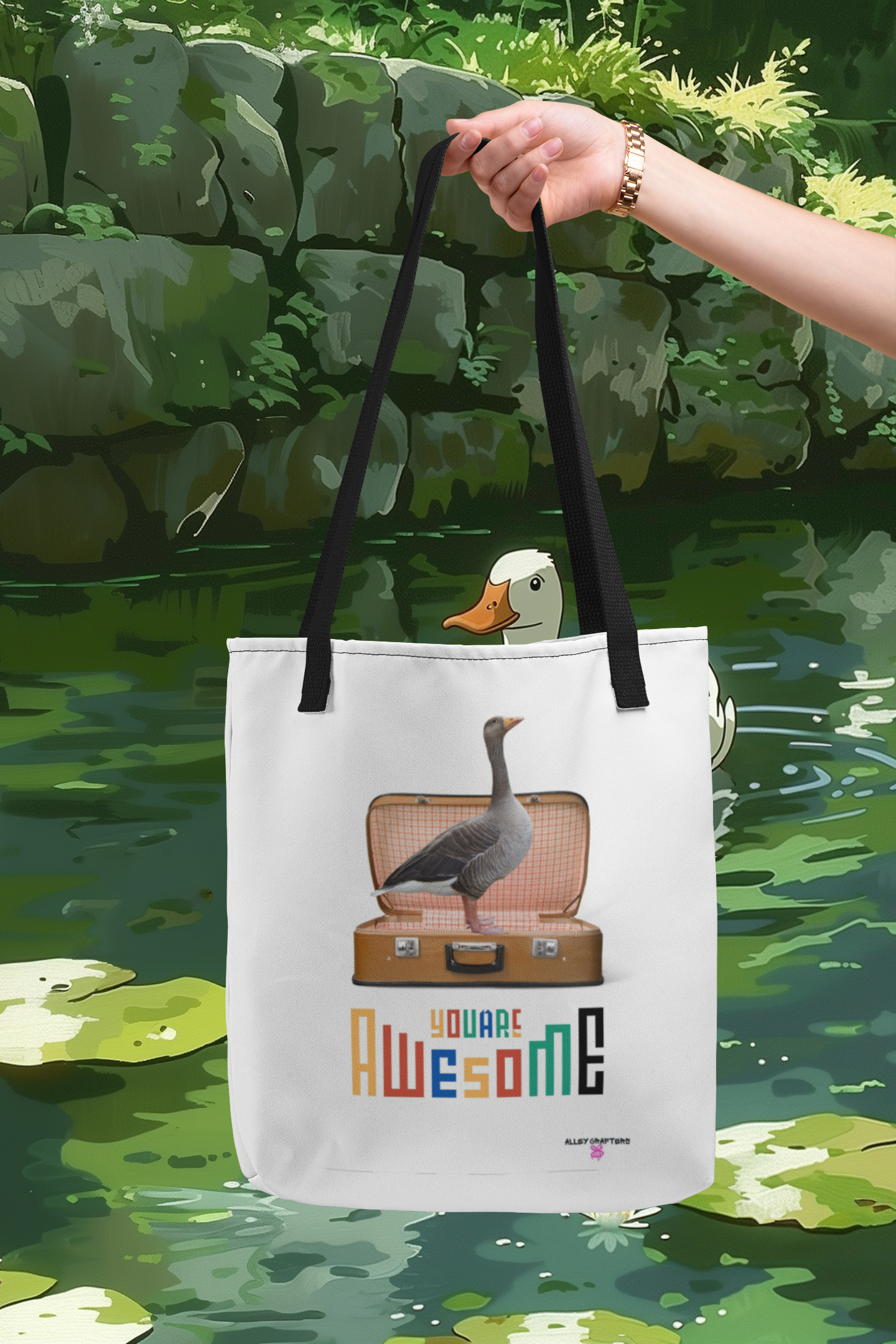 You Are Awesome Goose Tote Bag