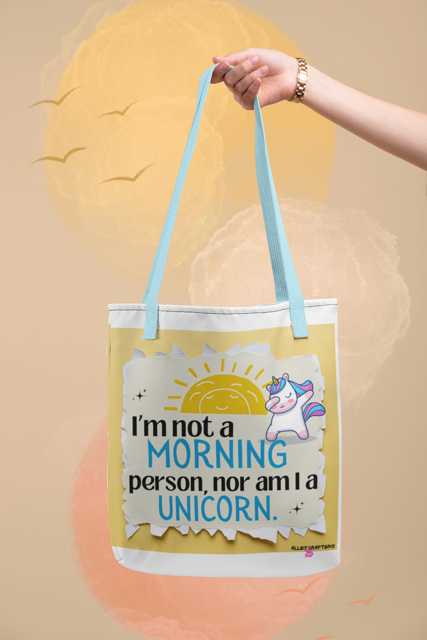Funny Unicorn Canvas Tote Bag