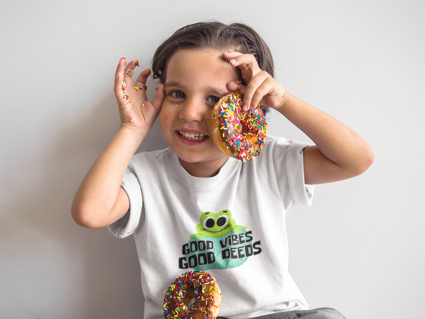 Good Vibes & Good Deeds Toddler Tee - Fun and Positive Short Sleeve Shirt
