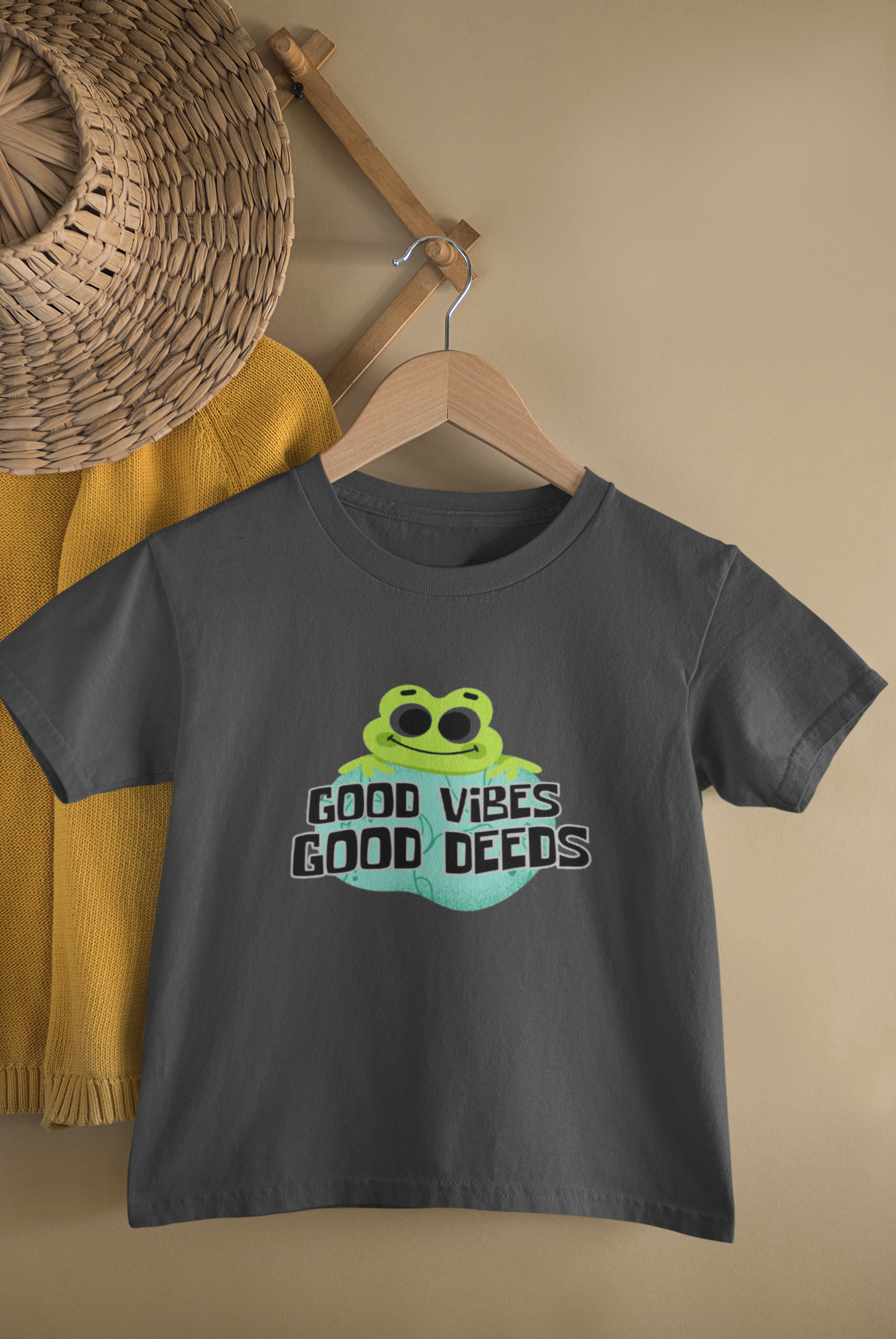 Good Vibes & Good Deeds Toddler Tee - Fun and Positive Short Sleeve Shirt