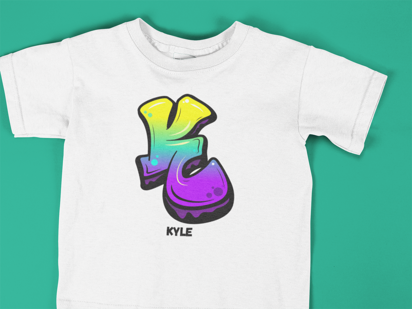 Personalised Toddler Tee Shirt with Name - Custom Fine Jersey Tee for Kids