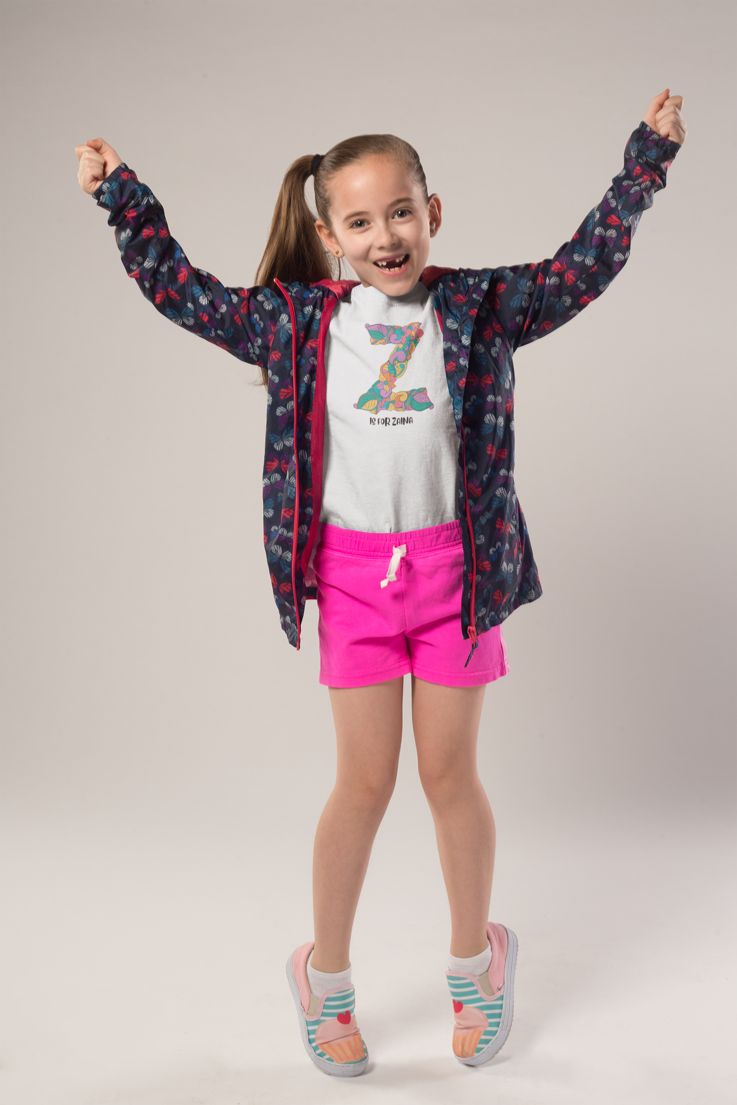 Personalised Floral Alphabet Tee - Fun & Vibrant S Design for Creative Kids