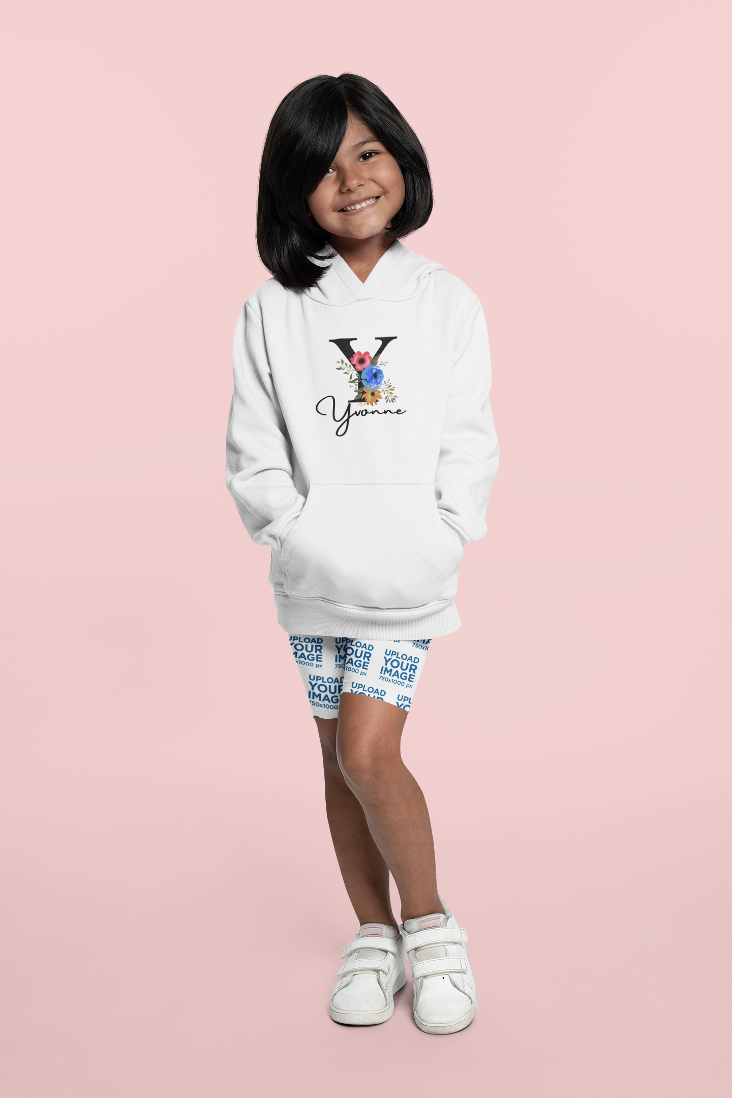 Personalised Floral Kids Hoodie - Custom Name Design