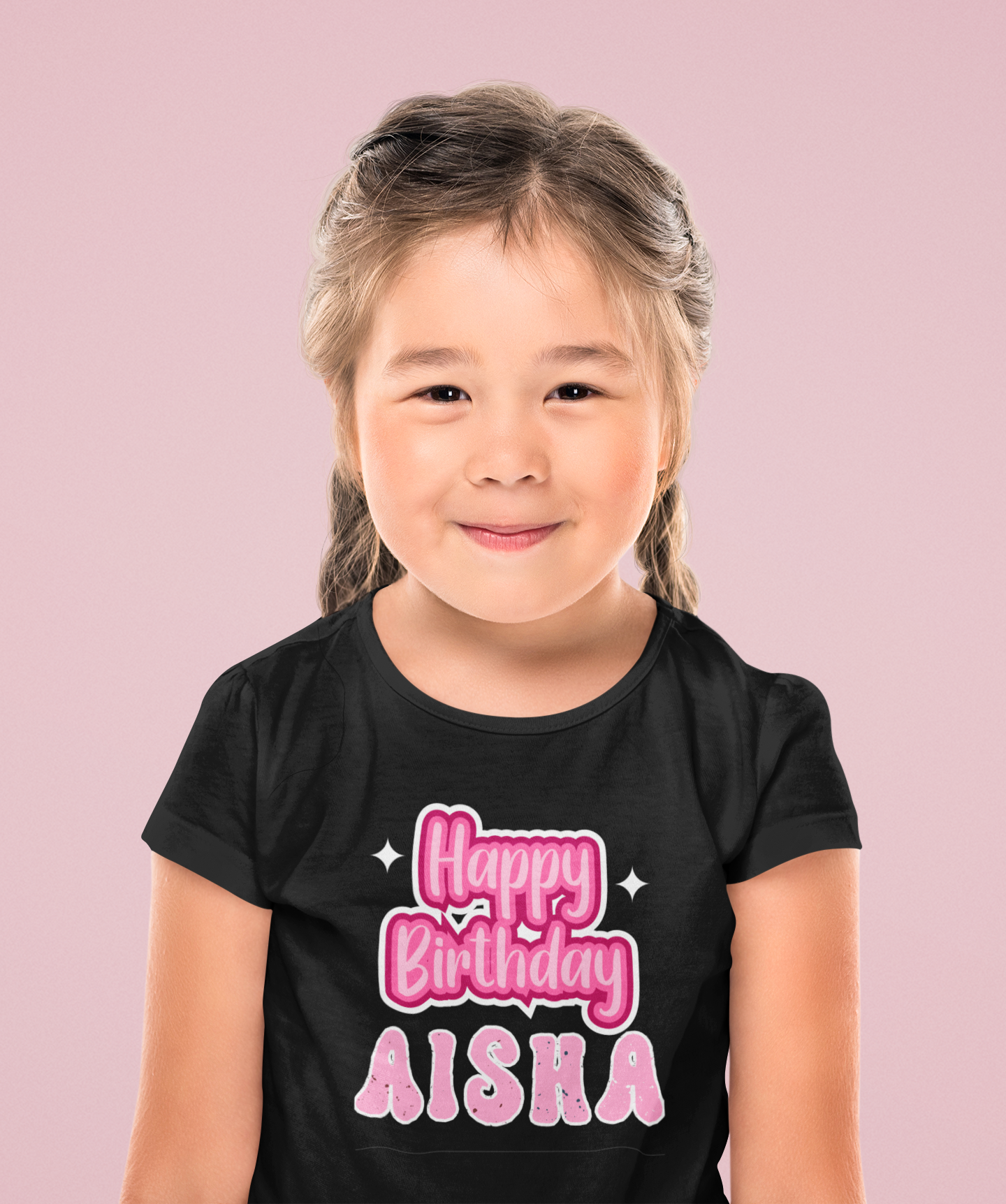 Kids Tee Personalised Name Happy Birthday T-Shirt