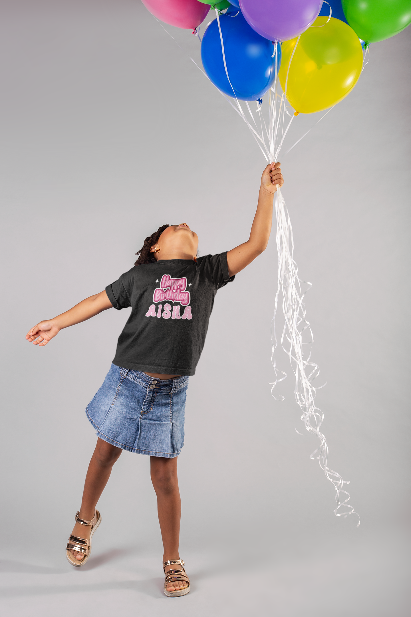 Kids Tee Personalised Name Happy Birthday T-Shirt