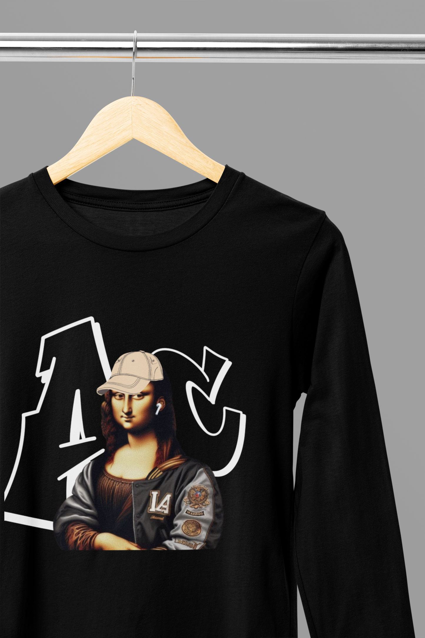 Streetwear Long Sleeve Tee featuring Mona Lisa