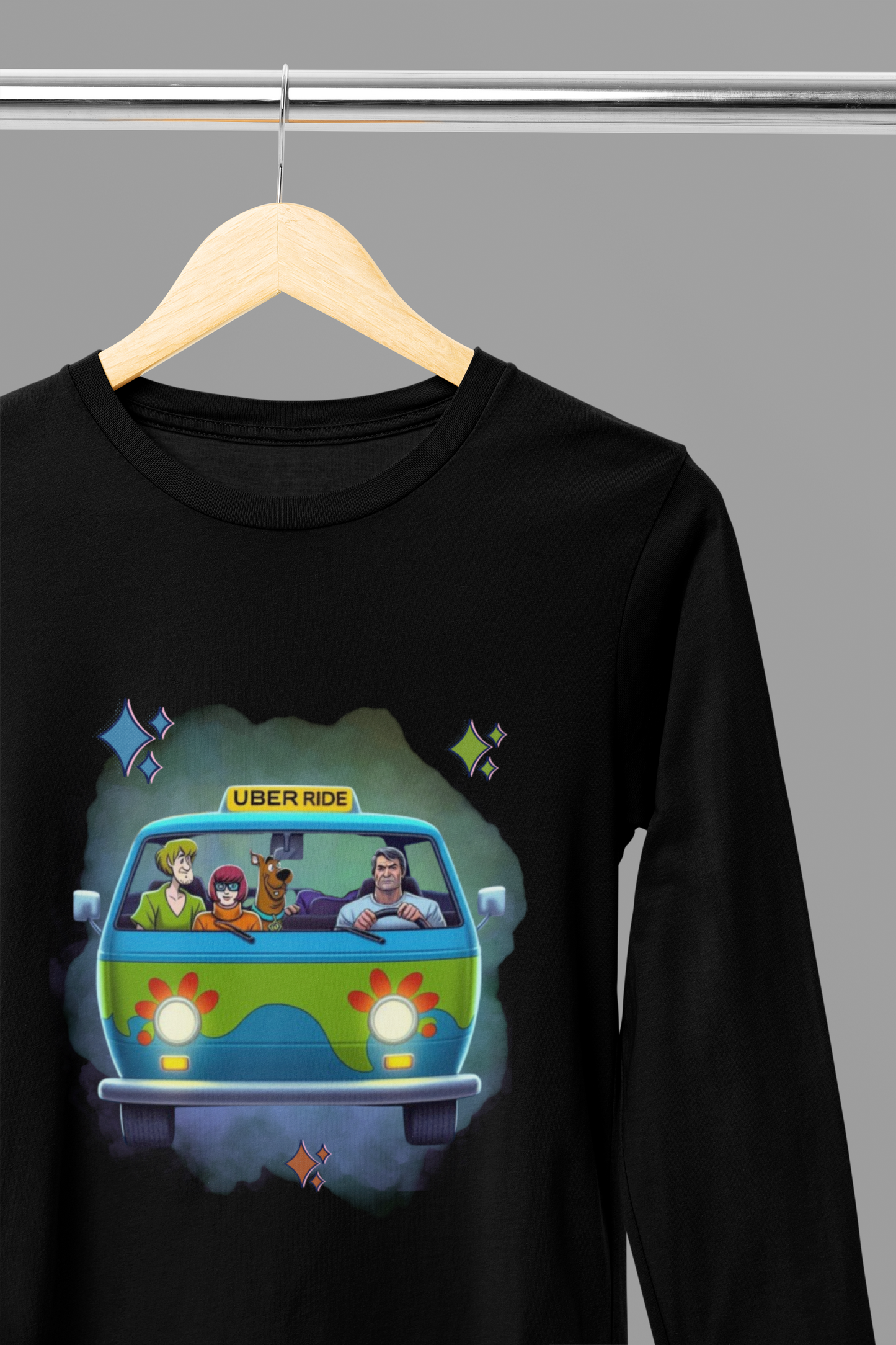 Unisex Long Sleeve Tee - Scooby Doo Mystery Machine Uber Adventure Shirt