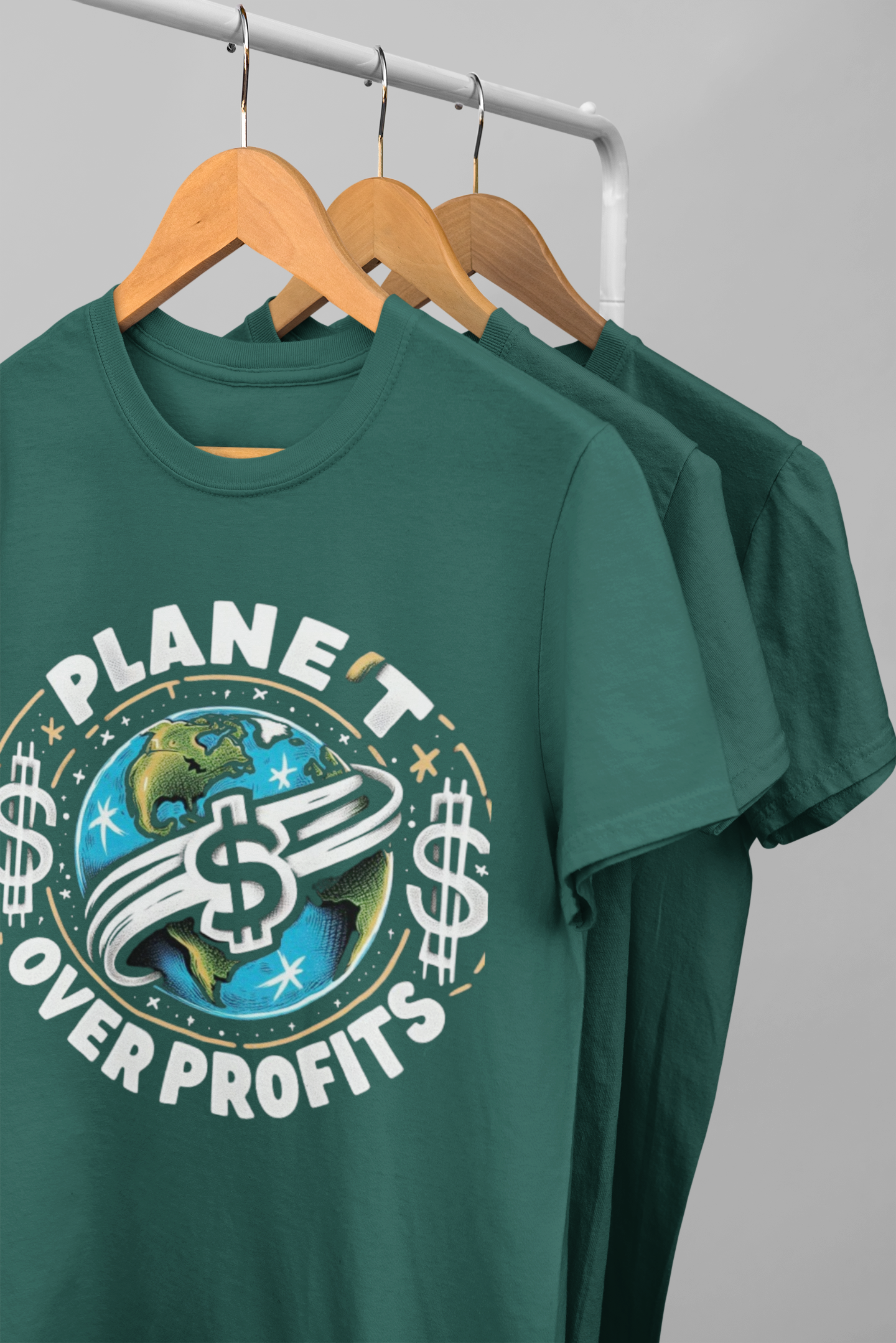 T-Shirt Planet Over Profits Eco-Friendly Unisex Softstyle